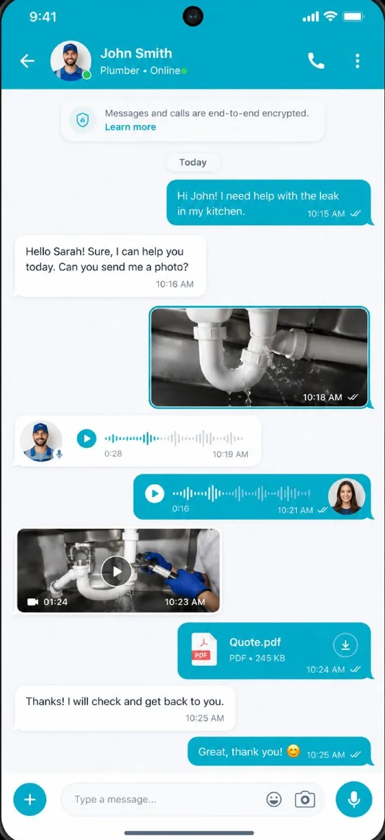 Chat en tiempo real con el profesional