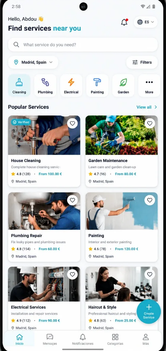 Inicio: servicios populares cerca de ti