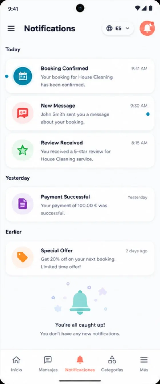 Notificaciones de reservas y pagos